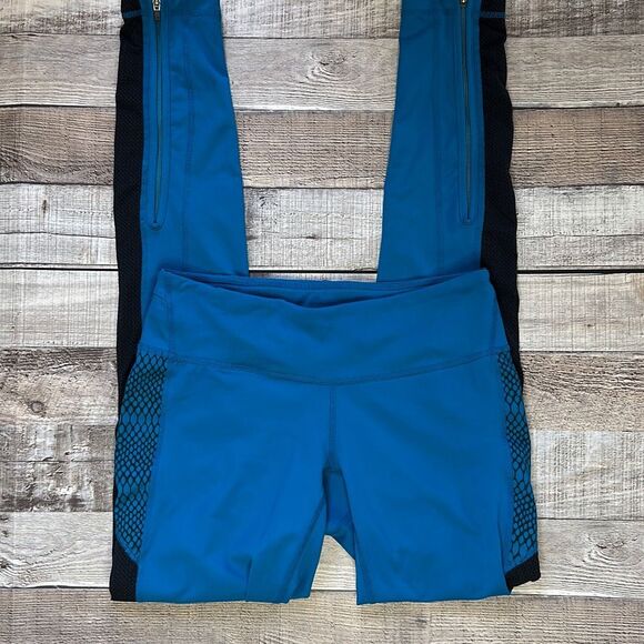 Zella Women’s Workout Gym Athletic Blue Snake Print Side Meshed Leggings | XS - Picture 1 of 8
